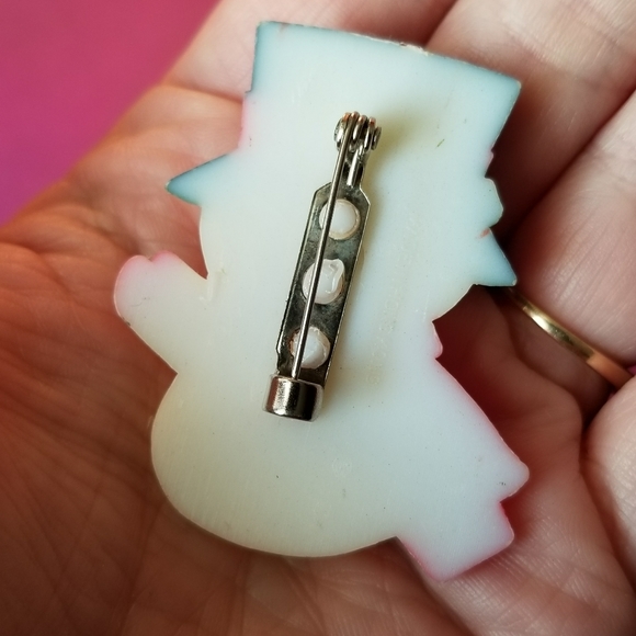 Vintage Snowman brooch pin frosty Christmas holiday festive - Picture 8 of 8